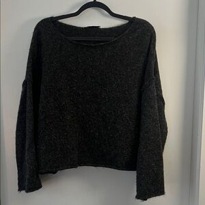 Cozy Dark Grey Croppd Sweater